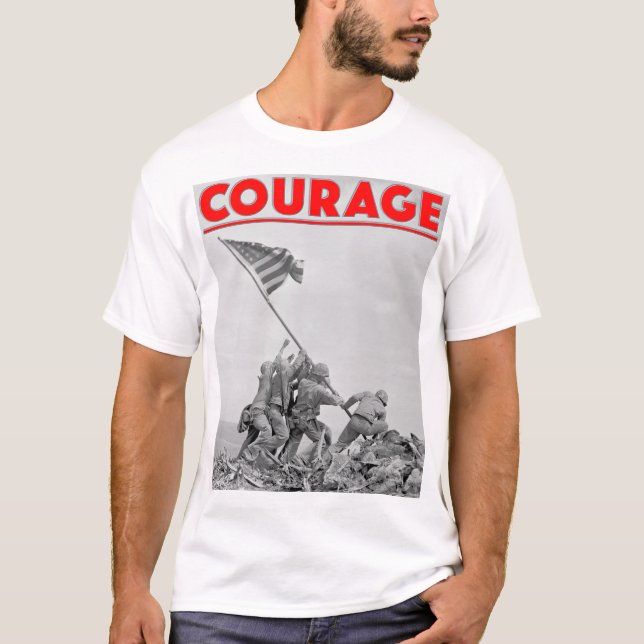 T-shirt 2ÈME GUERRE MONDIALE COURAGE - Bataille Iwo Jima (Devant)