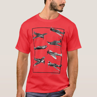 T-shirt 2ÈME GUERRE MONDIALE Fighter Aircraft Warbirds 2