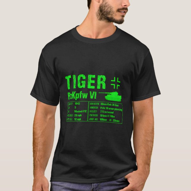 T-shirt 2ème guerre mondiale German Tiger I Heavy Tank Fai (Devant)