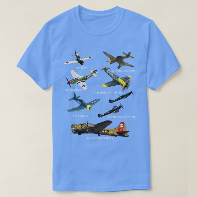 T-shirt 2ÈME GUERRE MONDIALE Planes Warbirds P51 Mustang S (Design devant)