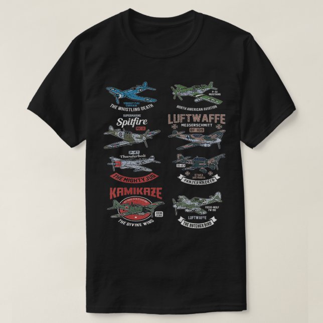T-shirt 2ÈME GUERRE MONDIALE Planes Warbirds Warplanes F4U (Design devant)