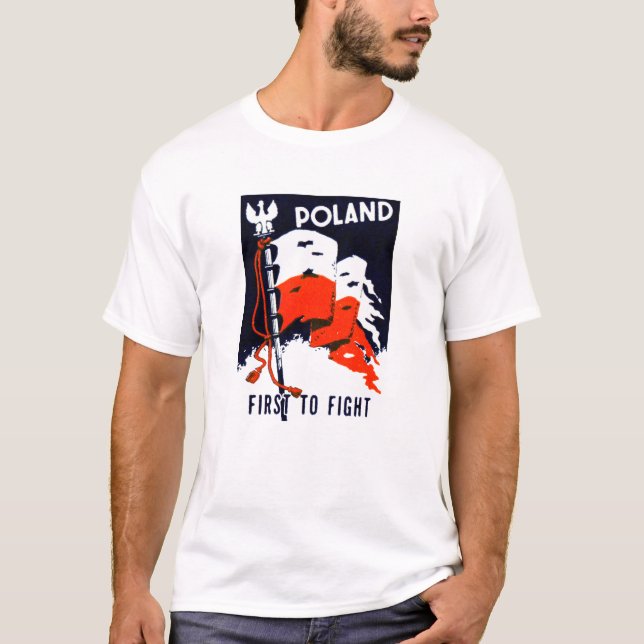 T-shirt 2ÈME GUERRE MONDIALE Pologne, combattre d'abord (Devant)