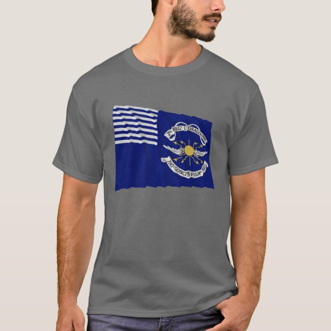T-shirt 2ème Lt Dragoons Waving Flag de régiment (Devant)