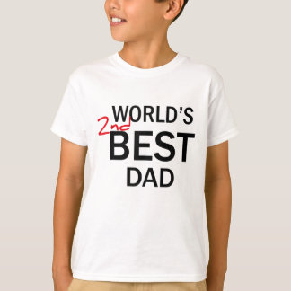 T-shirt 2ème Meilleure Fête des pères papa du monde Drôle 