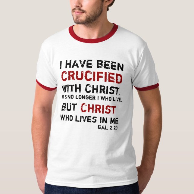 T-shirt 2h20 de gallon j'ai été crucifié avec le Christ (Devant)