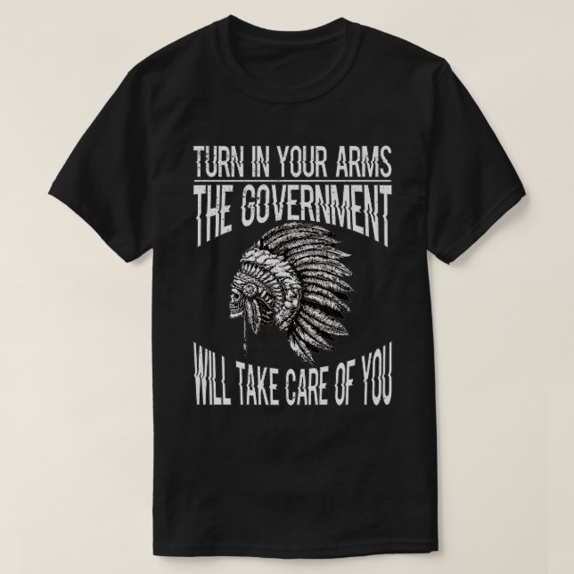 T-shirt 2nd Amendment Gun Rights Support  Native American  (Design devant)
