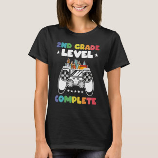 T-shirt 2nd Grade Level Complete Kids Gamer Game Controlle