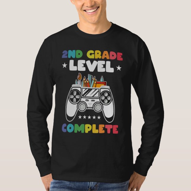 T-shirt 2nd Grade Level Complete Kids Gamer Game Controlle (Devant)