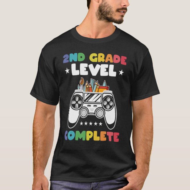 T-shirt 2nd Grade Level Complete Kids Gamer Game Controlle (Devant)