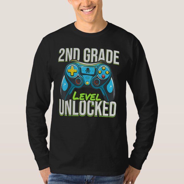 T-shirt 2nd Grade Level Unlocked  Back To School Gamer Boy (Devant)