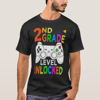 T-shirt 2nd Grade Level Unlocked Happy Back To School Game