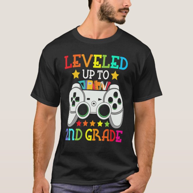 T-shirt 2nd Grade Level Unlocked Video Game Back To School (Devant)