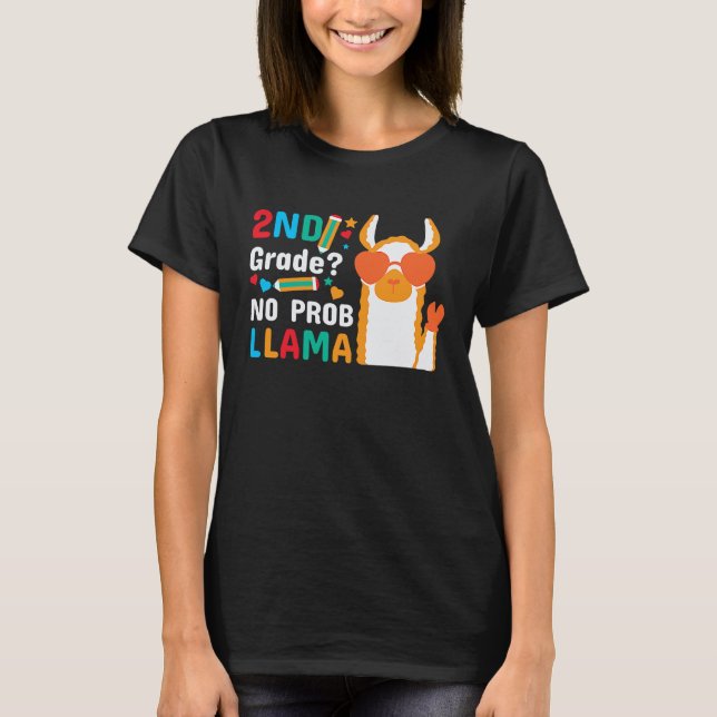 T-shirt 2nd Grade No Problem Llama (Devant)