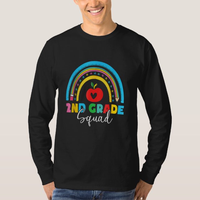 T-shirt 2nd Grade Squad Back To School Rainbow Teachers St (Devant)