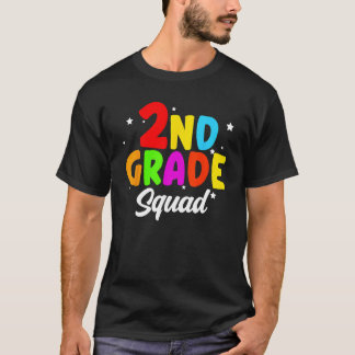 T-shirt 2nd Grade Squad Second Teacher Student Team Back T
