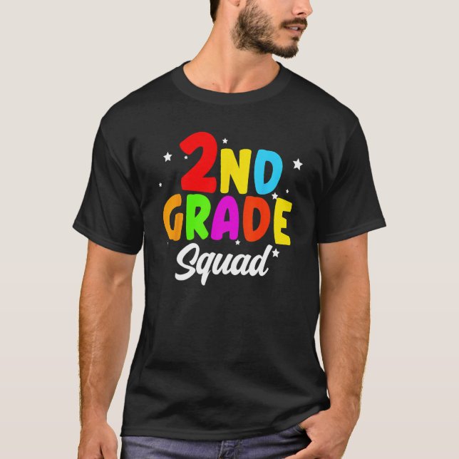 T-shirt 2nd Grade Squad Second Teacher Student Team Back T (Devant)