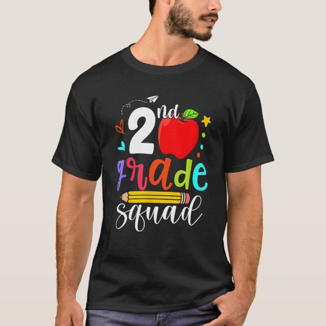 T-shirt 2nd Grade Squad Second Teacher Student Team Back T (Devant)