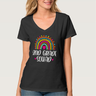T-shirt 2nd Grade Squad Teacher Rainbow Back To School