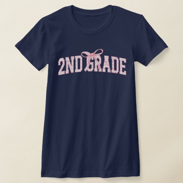 T-shirt 2nd Grade Teacher Pencil Coquette Bow (Poser)