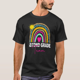 T-shirt 2nd Grade Teacher Rainbow Back To School Hello Sec