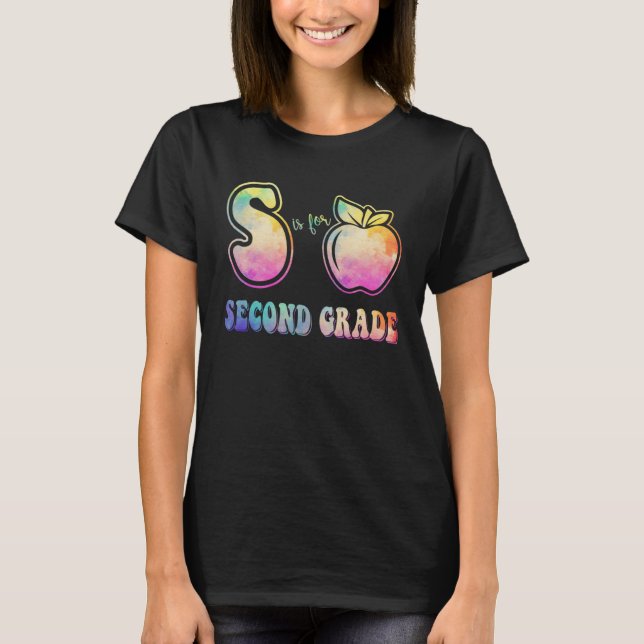T-shirt 2nd Grade Teacher  S is for Second Grade Tie Dye A (Devant)
