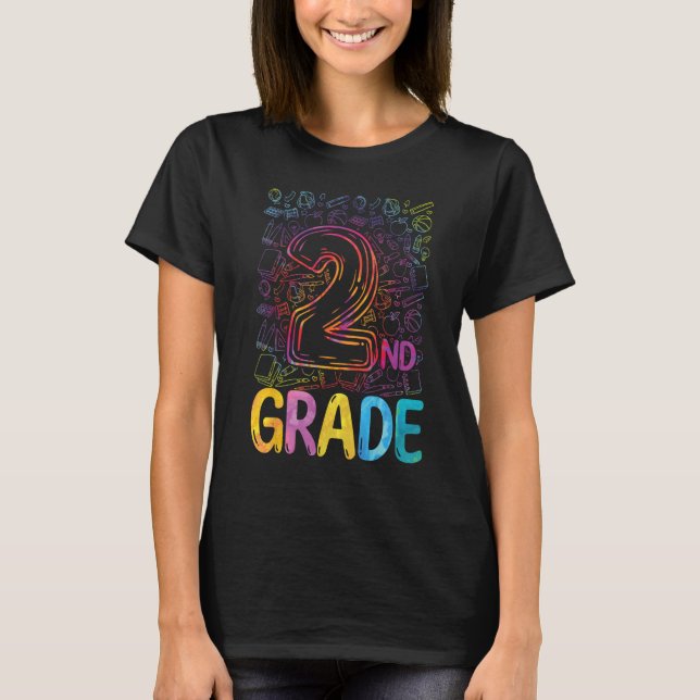 T-shirt 2nd Grade Tie Dye Teachers Kids Back to School 202 (Devant)