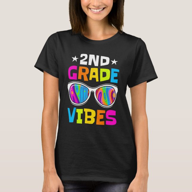 T-shirt 2nd Grade Vibes Sunglasses Back To School  Student (Devant)