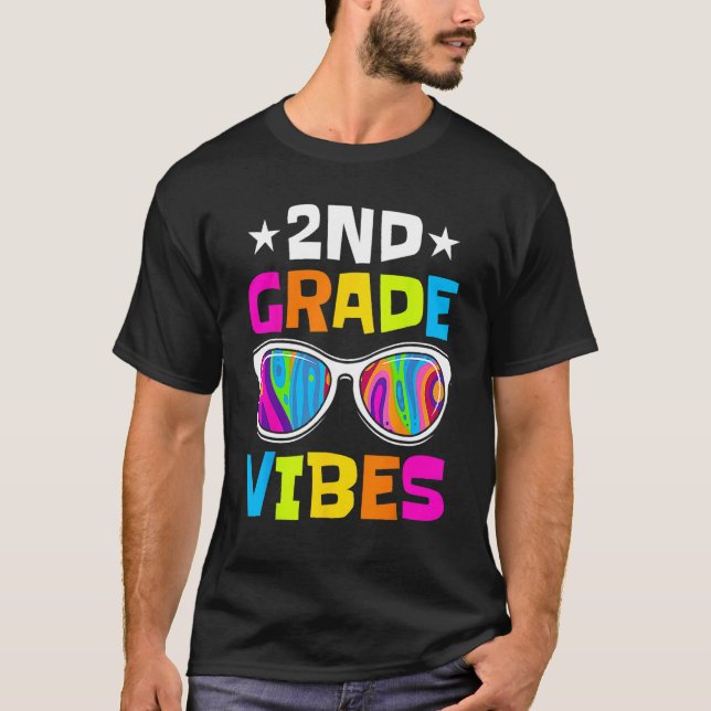 T-shirt 2nd Grade Vibes Sunglasses Back To School  Student (Devant)