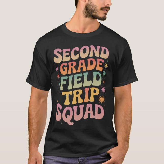 T-shirt 2nd Second Grade Fieldrip Squadeacher Students Mat (Devant)
