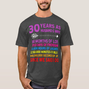 T-shirt 30 Anniversaire amusant du Mariage