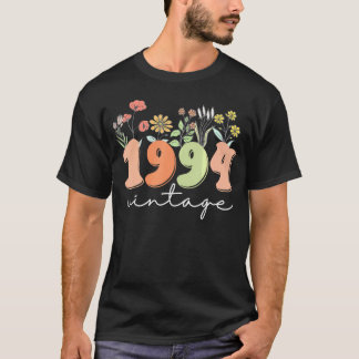 T-shirt 30 Ans 1994 30E Anniversaire Fleur sauvage Femmes