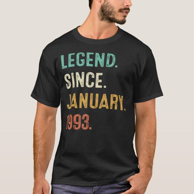 T-shirt 30 ans 30e anniversaire Hommes légende depuis Janv (Devant)