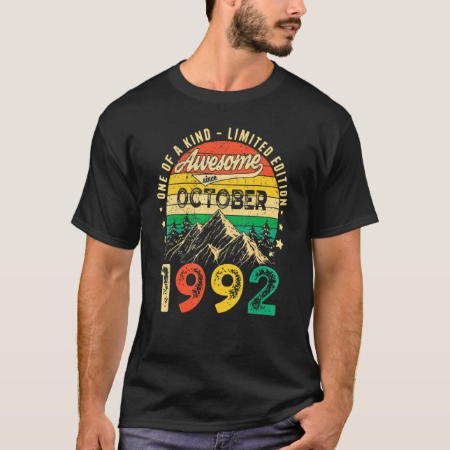 T-shirt 30 Ans Awesome depuis Octobre 1992 30e Birt (Devant)