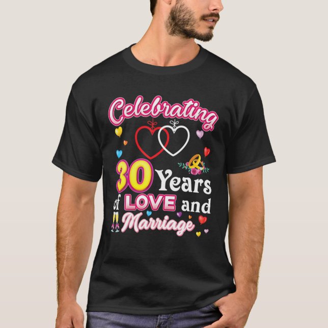 T-shirt 30 Ans D'Amour Et De Mariage 30E Ann (Devant)