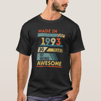 T-shirt 30 ans Fabriqué en 1993 30 ans d'être Aweso