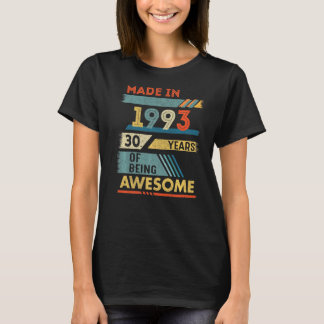 T-shirt 30 ans Fabriqué en 1993 30 ans d'être Aweso