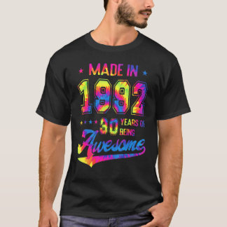T-shirt 30 Ans Né En 1992 Tie Dye 30e Anniversaire Aw