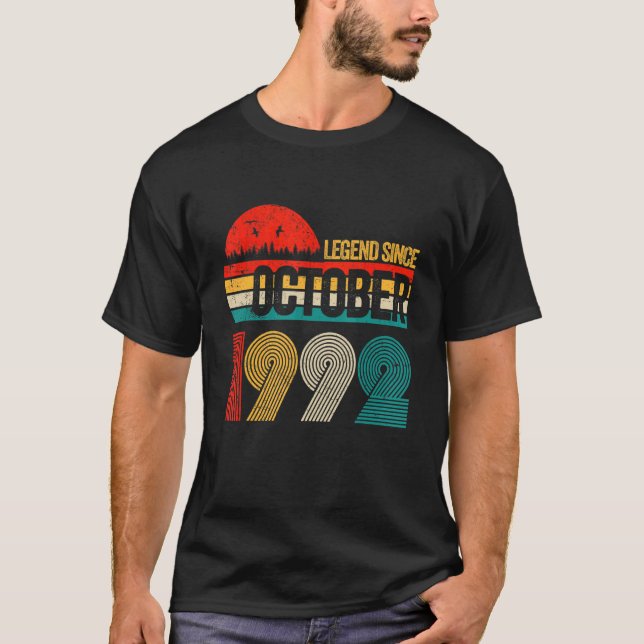 T-shirt 30 ans Old Legend Since October 1992 30th Birth (Devant)