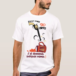 T-shirt 30 ans pistolet descendu verre anniversaire revolv