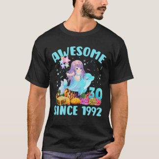 T-shirt 30 Ans Sirène Awesome Depuis 1992 30E Naissance