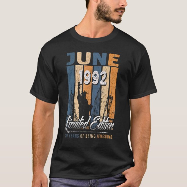 T-shirt 30 ans Vieux juin 1992 30e anniversaire (Devant)