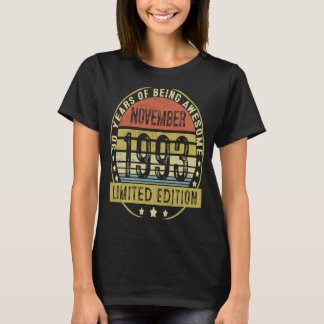T-shirt 30 ans Vintage novembre 1993 30e anniversaire