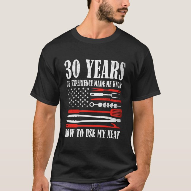T-shirt 30 Drapeau américain Barbecue Gril (Devant)