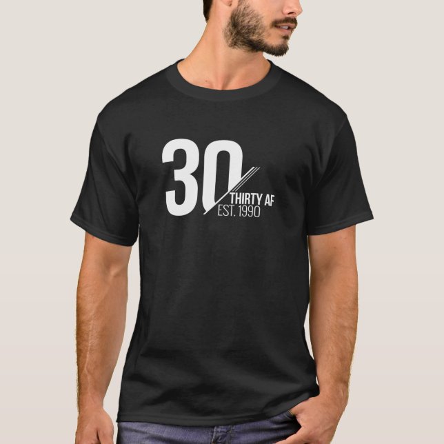 T-shirt 30 Trente AF EST. 1990 Joyeux 30e Anniversaire Don (Devant)