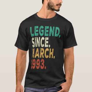 T-shirt 30 Years Old Men Women Legend Since March 1993 30t
