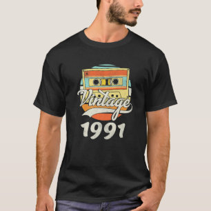 T-shirt 30E Anniversaire 1991 Cassette Rétro Vintage 30 An