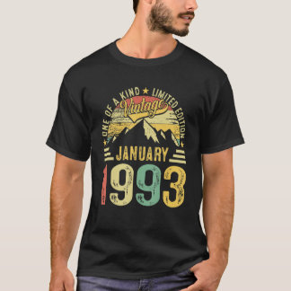 T-shirt 30e anniversaire 30 ans Vintage janvier 1993 Retro