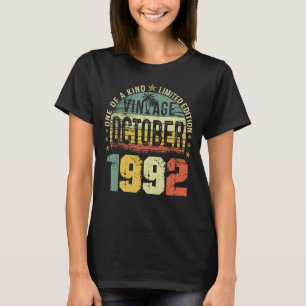 T-shirt 30e anniversaire 30 ans Vintage octobre 1992 Retro