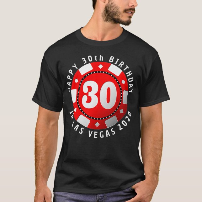 T-shirt 30e anniversaire à Las Vegas 2020 Poker Chip Premi (Devant)