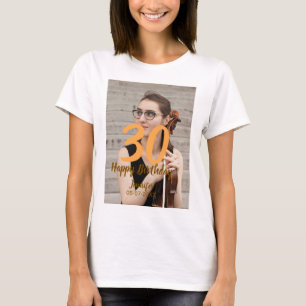 T-shirt 30e anniversaire ajouter nom date année photo blan